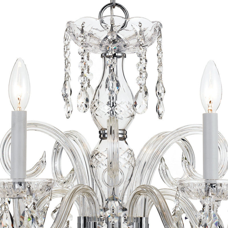 Crystorama 1005-CH-CL-S Five Light Chandelier, Polished Chrome