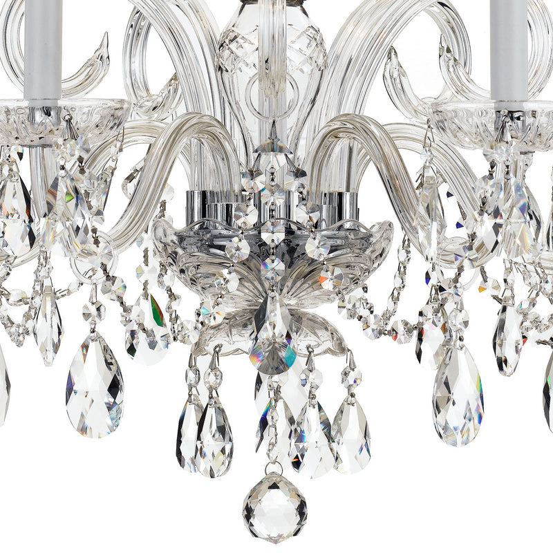 Crystorama 1005-CH-CL-S Five Light Chandelier, Polished Chrome