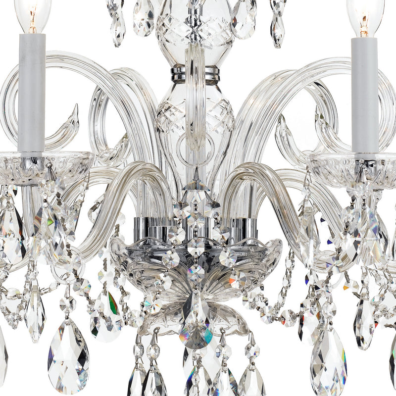 Crystorama 1005-CH-CL-S Five Light Chandelier, Polished Chrome