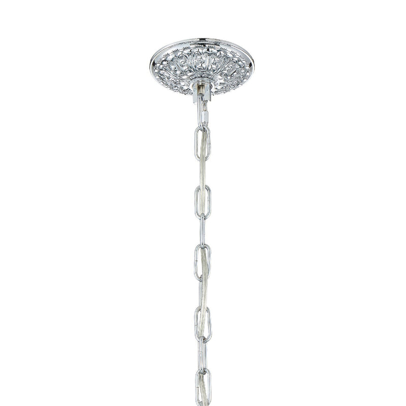 Crystorama 1005-CH-CL-SAQ Five Light Chandelier, Polished Chrome