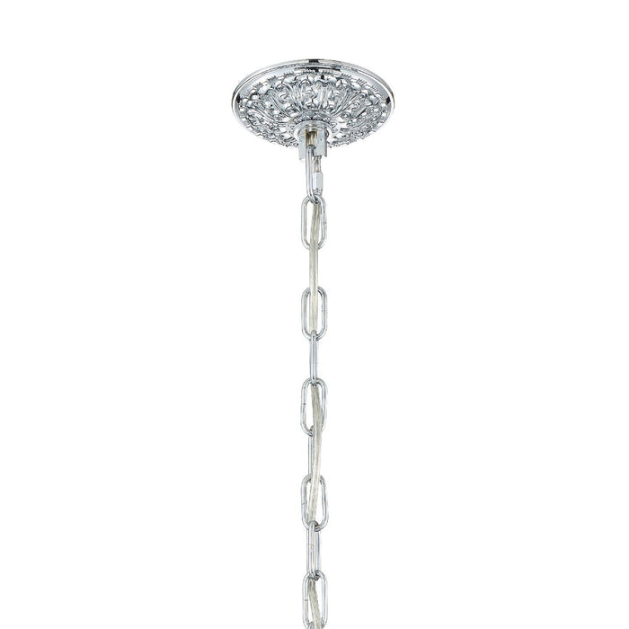 Crystorama 1005-CH-CL-SAQ Five Light Chandelier, Polished Chrome
