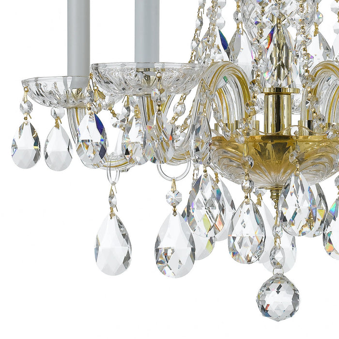 Crystorama 1061-PB-CL-SAQ Five Light Mini Chandelier, Polished Brass