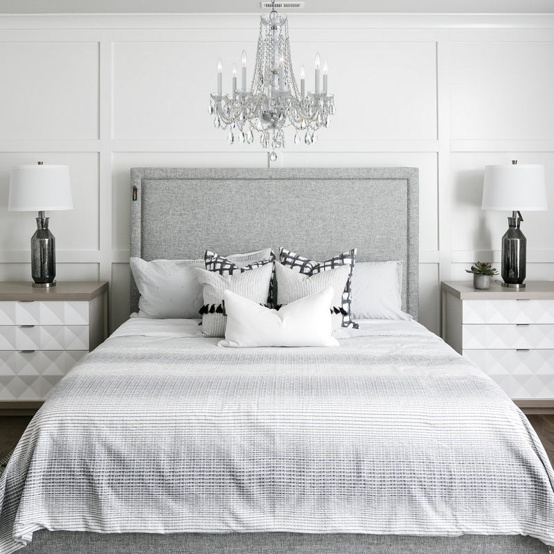 Crystorama 1138-CH-CL-S Eight Light Chandelier, Polished Chrome