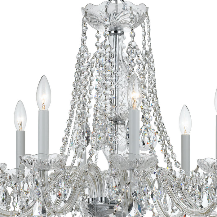 Crystorama 1138-CH-CL-SAQ Eight Light Chandelier, Polished Chrome