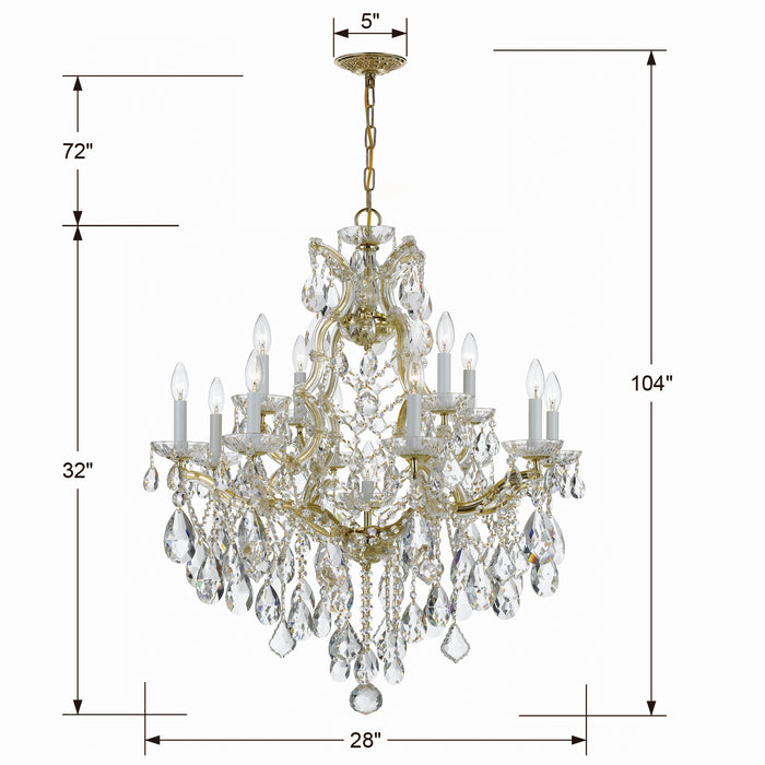 Crystorama 4413-GD-CL-S 13 Light Chandelier, Gold