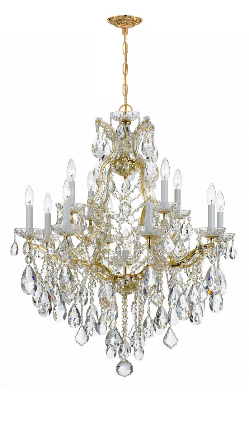 Crystorama 4413-GD-CL-SAQ 13 Light Chandelier, Gold