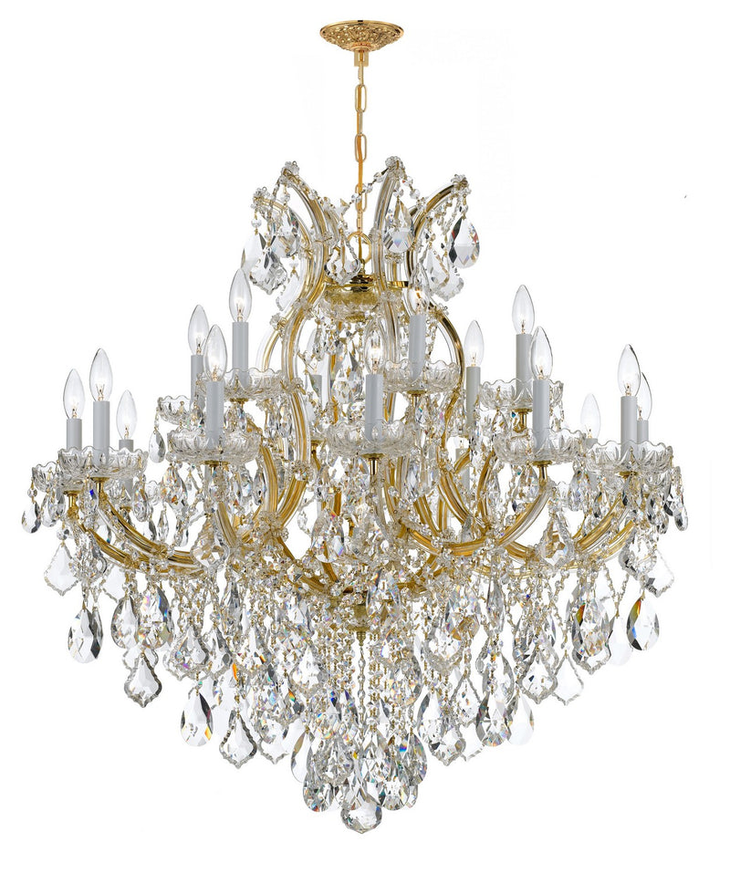 Crystorama 4418-GD-CL-SAQ 19 Light Chandelier, Gold