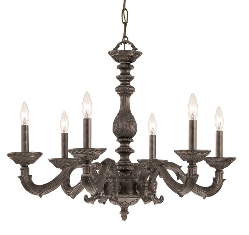 Crystorama 5126-VB Six Light Chandelier, Venetian Bronze