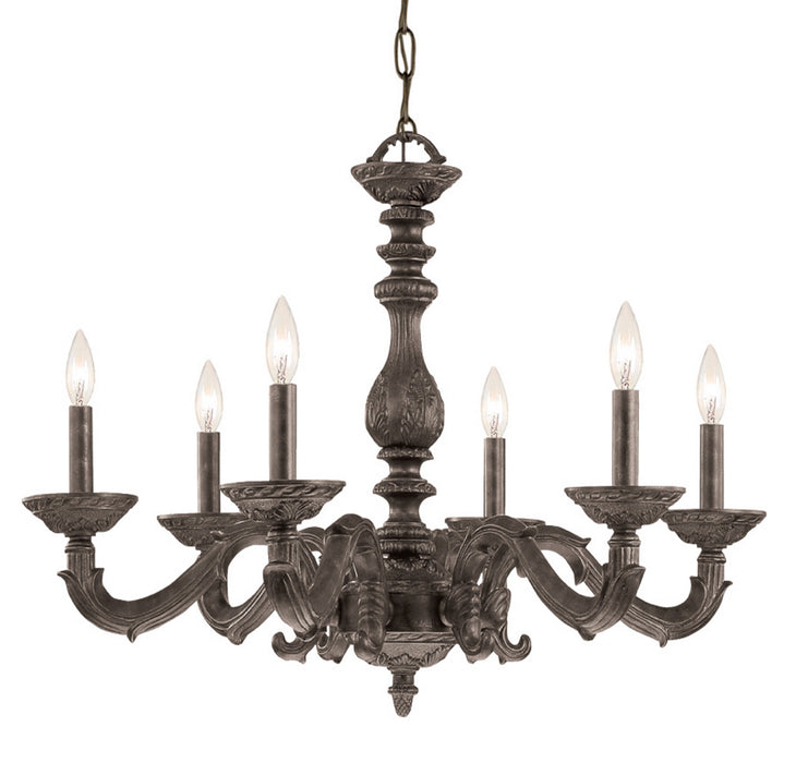 Crystorama 5126-VB Six Light Chandelier, Venetian Bronze