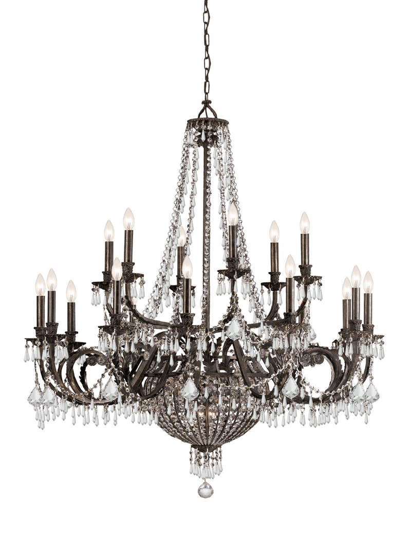 Crystorama 5169-EB-CL-MWP 23 Light Chandelier, English Bronze