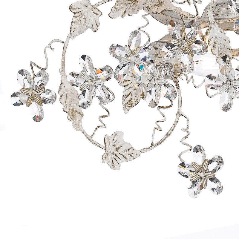 Crystorama 5316-AW Six Light Semi Flush Mount, Antique White