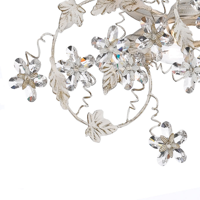 Crystorama 5316-AW Six Light Semi Flush Mount, Antique White