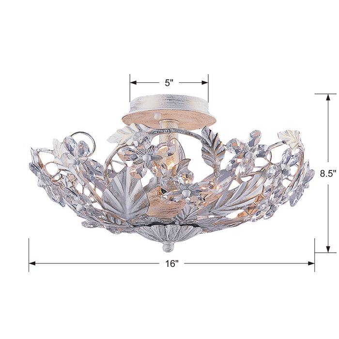 Crystorama 5316-AW Six Light Semi Flush Mount, Antique White
