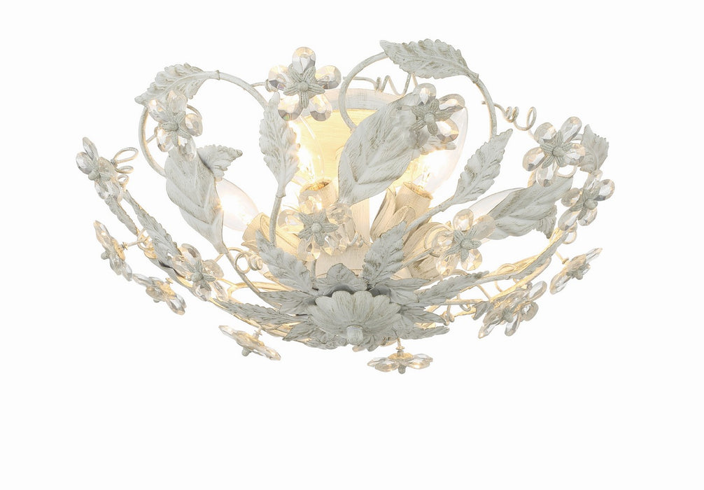 Crystorama 5316-AW Six Light Semi Flush Mount, Antique White