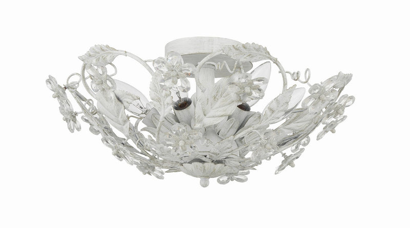 Crystorama 5316-AW Six Light Semi Flush Mount, Antique White