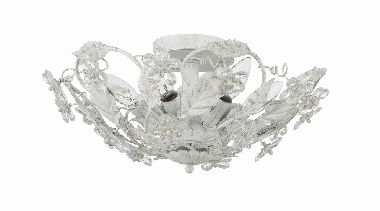 Crystorama 5316-AW Six Light Semi Flush Mount, Antique White