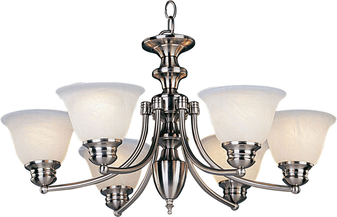 Maxim 2684MRSN Six Light Chandelier, Satin Nickel