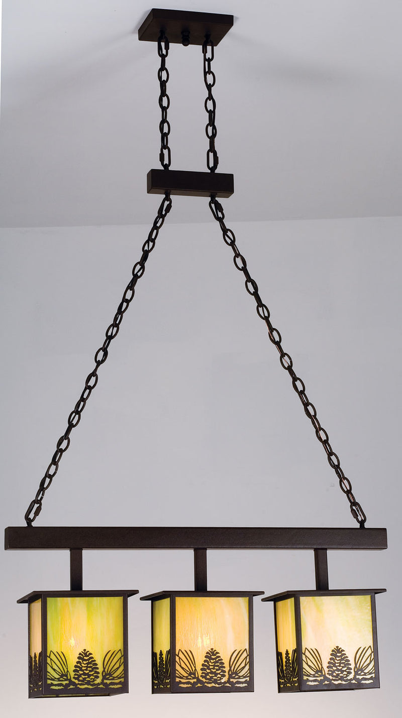 Meyda Tiffany 15038 Three Light Island Pendant, Caf Noir