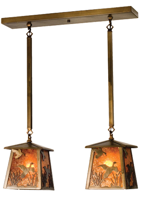 Meyda Tiffany 15286 Two Light Island Pendant, Antique Copper