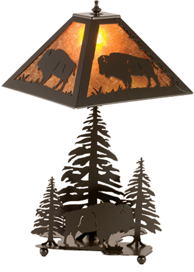 Meyda Tiffany 15380 Two Light Table Lamp, Timeless Bronze