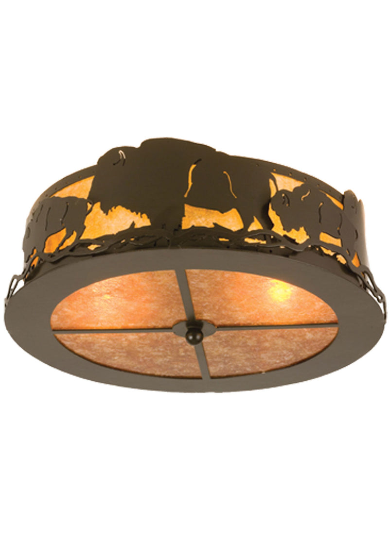 Meyda Tiffany 15399 Two Light Flushmount, Timeless Bronze