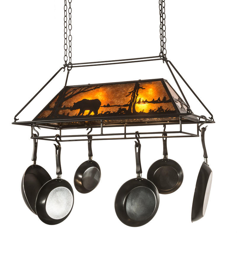 Meyda Tiffany 15737 Two Light Pot Rack, Textured Black