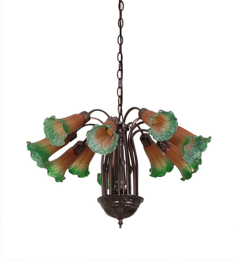 Meyda Tiffany 15997 12 Light Chandelier, Mahogany Bronze