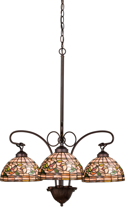 Meyda Tiffany 16107 Three Light Chandelier, Mahogany Bronze