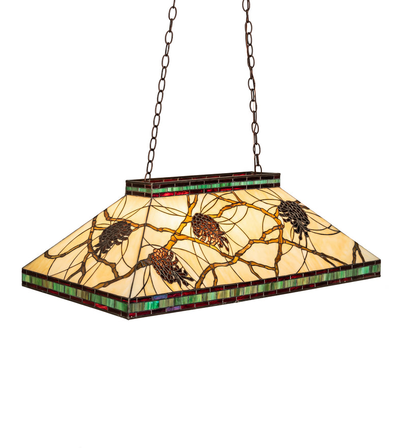 Meyda Tiffany 16689 Three Light Oblong Pendant, Mahogany Bronze
