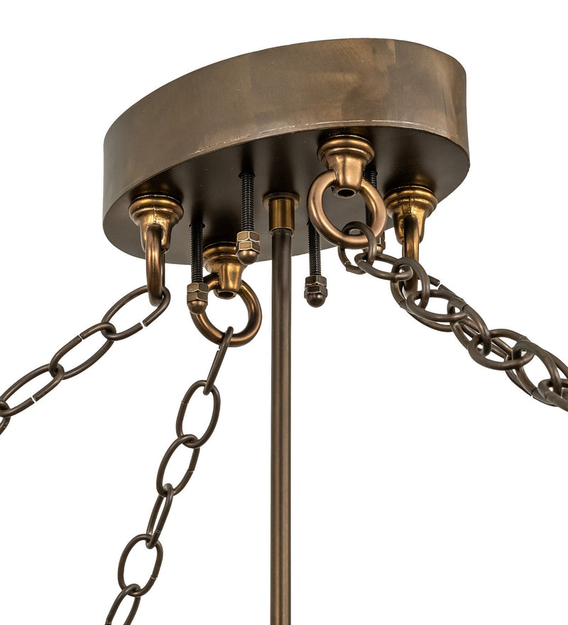 Meyda Tiffany 17239 Eight Light Inverted Pendant, Antique Copper