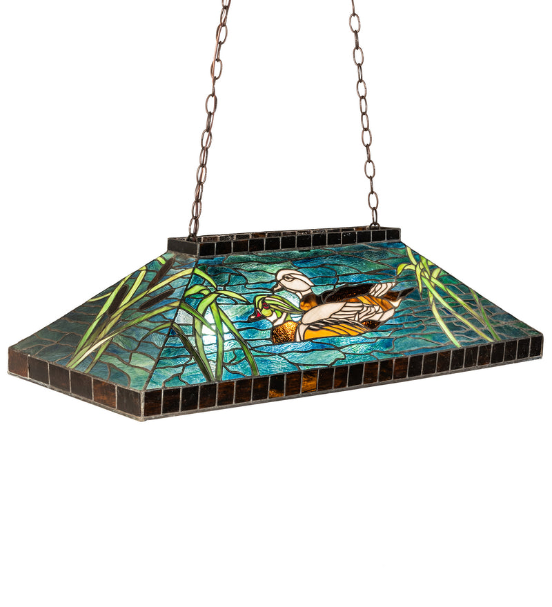 Meyda Tiffany 17249 Three Light Oblong Pendant, Mahogany Bronze