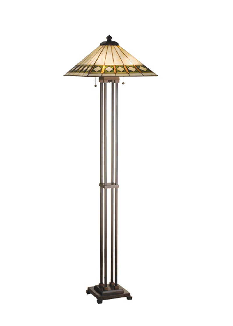 Meyda Tiffany 17385 Two Light Floor Lamp, Beige Green Da Avocado