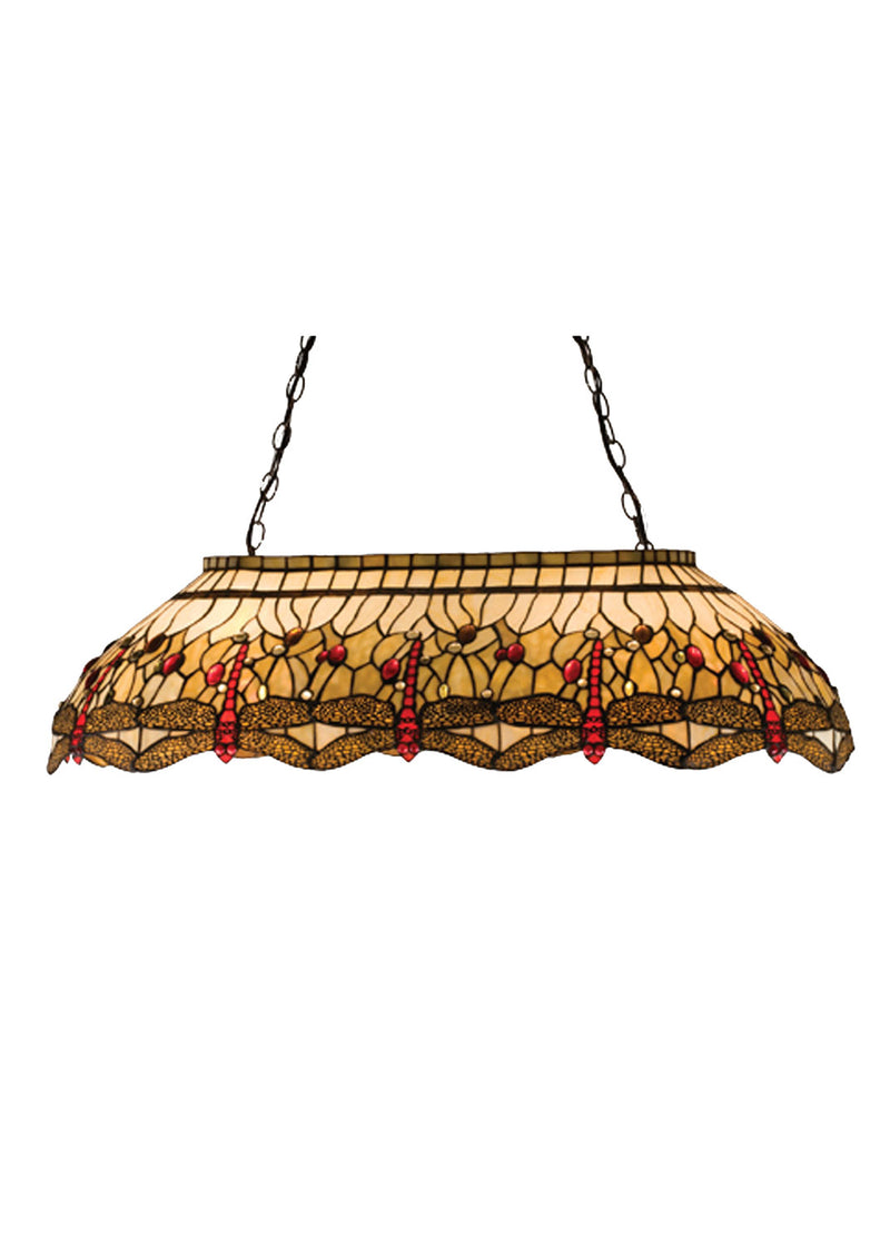 Meyda Tiffany 17508 Six Light Oblong Pendant, Beige Flame