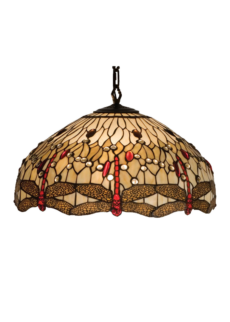 Meyda Tiffany 17544 Three Light Pendant, Beige Flame