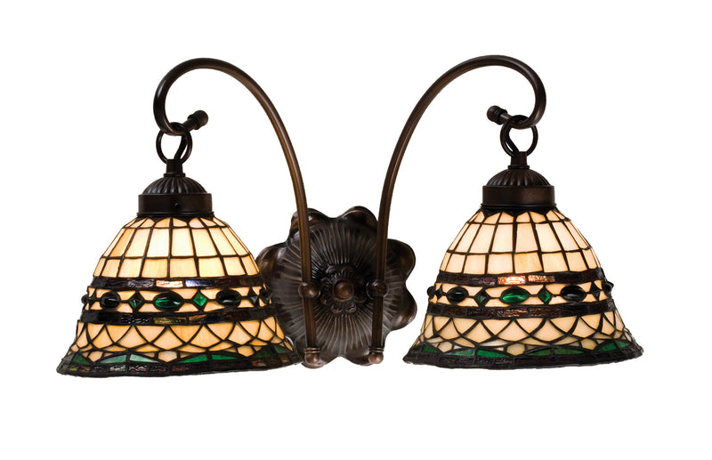 Meyda Tiffany 18530 Two Light Wall Sconce, Galvinized