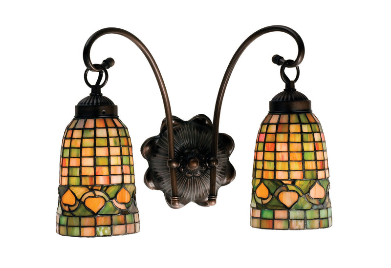 Meyda Tiffany 18651 Two Light Wall Sconce, Antique