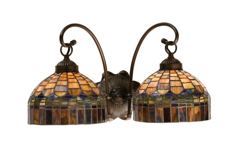 Meyda Tiffany 18690 Two Light Wall Sconce, Antique