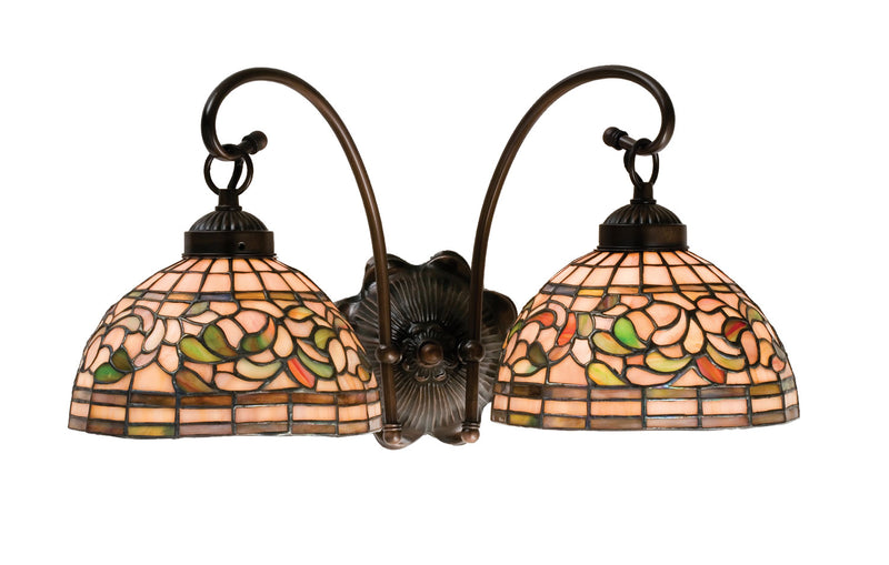 Meyda Tiffany 18717 Two Light Wall Sconce, Rust,Wrought Iron