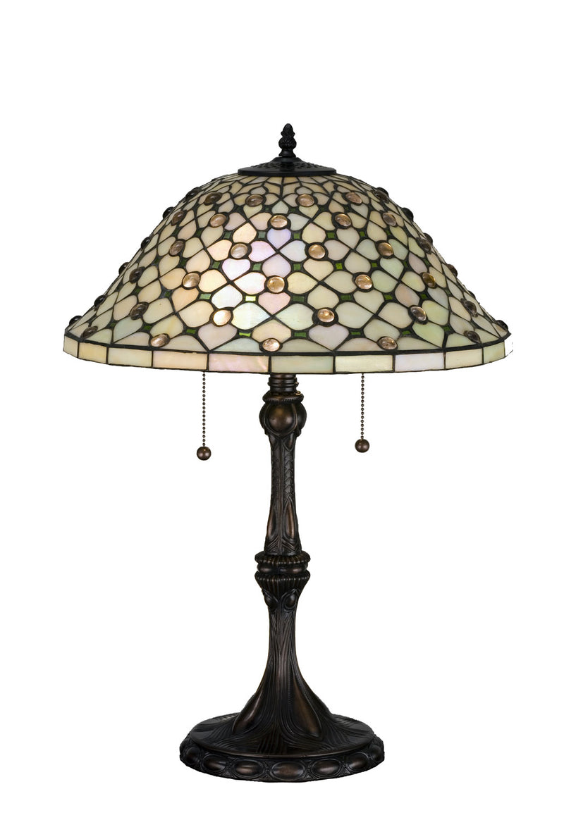 Meyda Tiffany 18728 Two Light Table Lamp, Mahogany Bronze