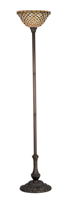 Meyda Tiffany 18763 One Light Torchiere, Mahogany Bronze