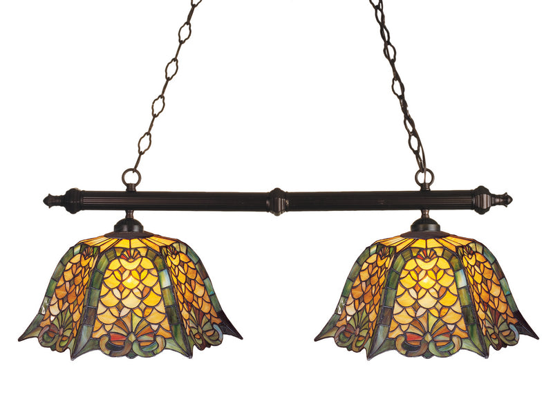 Meyda Tiffany 18844 Two Light Island Pendant, Oil Rubbed Bronze
