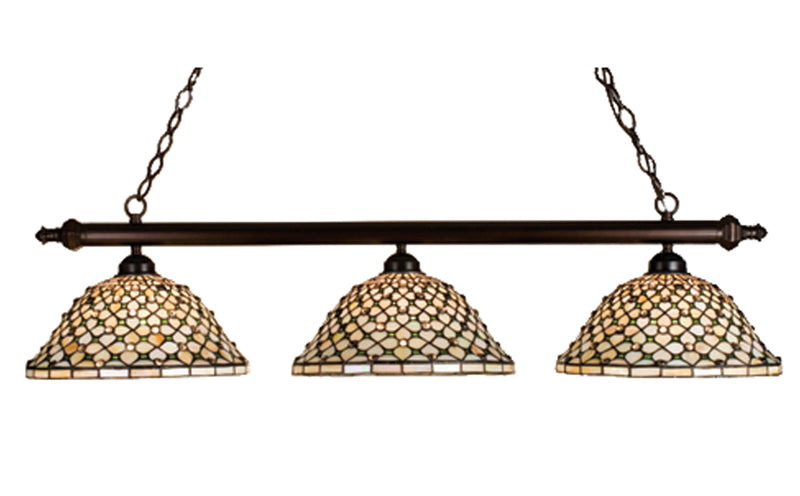 Meyda Tiffany 18848 Three Light Island Pendant, Mahogany Bronze