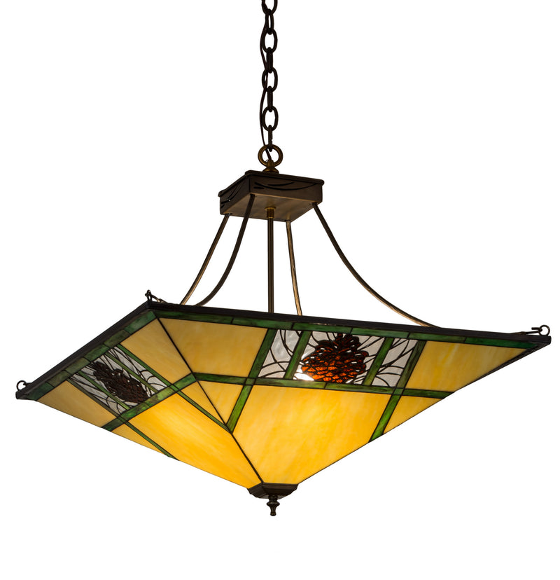 Meyda Tiffany 18879 Four Light Inverted Pendant, Antique Copper