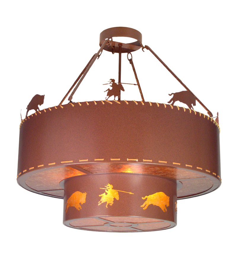 Meyda Tiffany 19011 Eight Light Pendant, Rust/Clear Coated