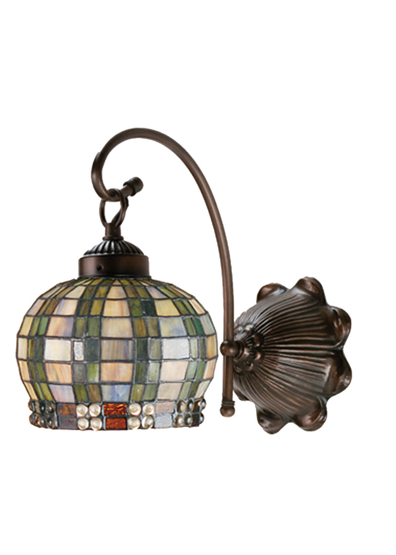 Meyda Tiffany 19012 One Light Wall Sconce, Green/Blue Xag Clear
