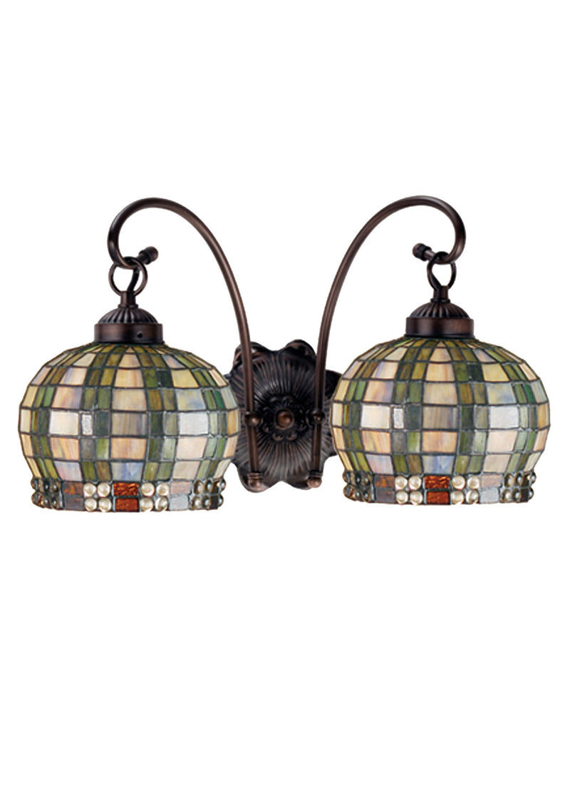 Meyda Tiffany 19014 Two Light Wall Sconce, Mahogany Bronze