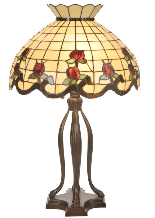 Meyda Tiffany 19138 Three Light Table Lamp, Mahogany Bronze