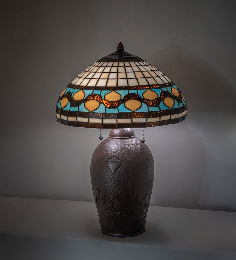 Meyda Tiffany 19169 Two Light Table Lamp, Mahogany Bronze