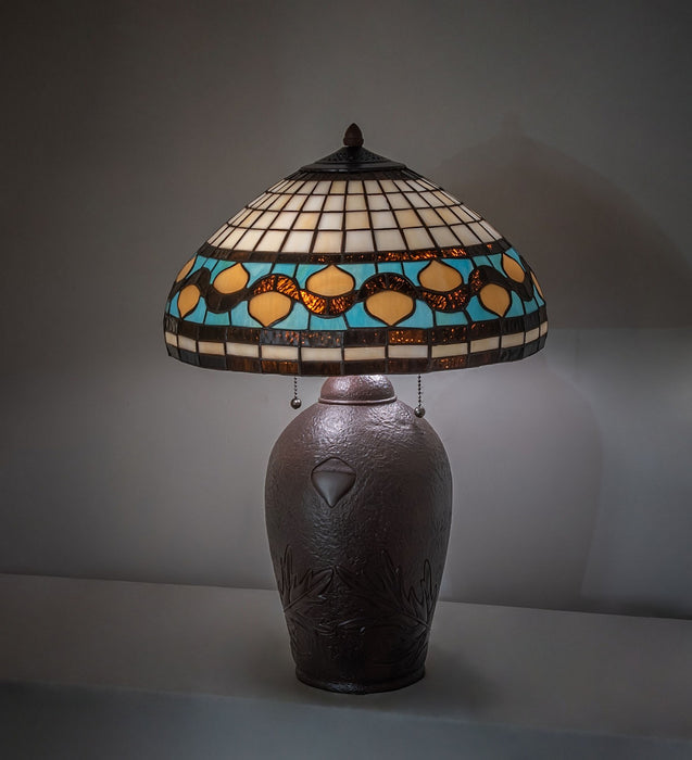 Meyda Tiffany 19169 Two Light Table Lamp, Mahogany Bronze