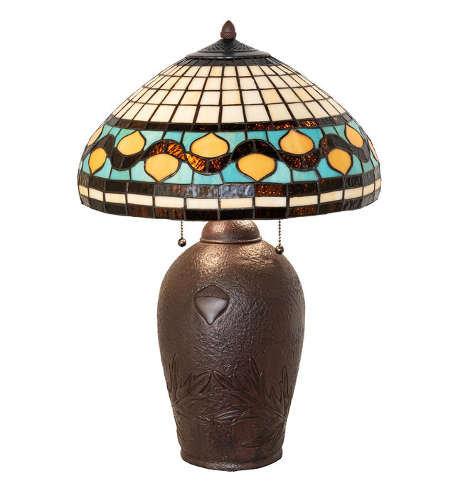 Meyda Tiffany 19169 Two Light Table Lamp, Mahogany Bronze